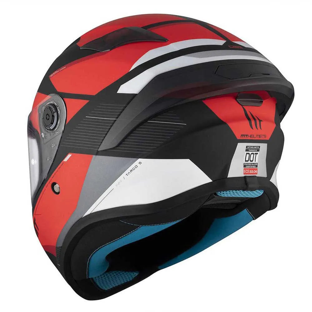 Capacete MT Helmets FF106B Targo S Kay Matte Vermelho-Preto