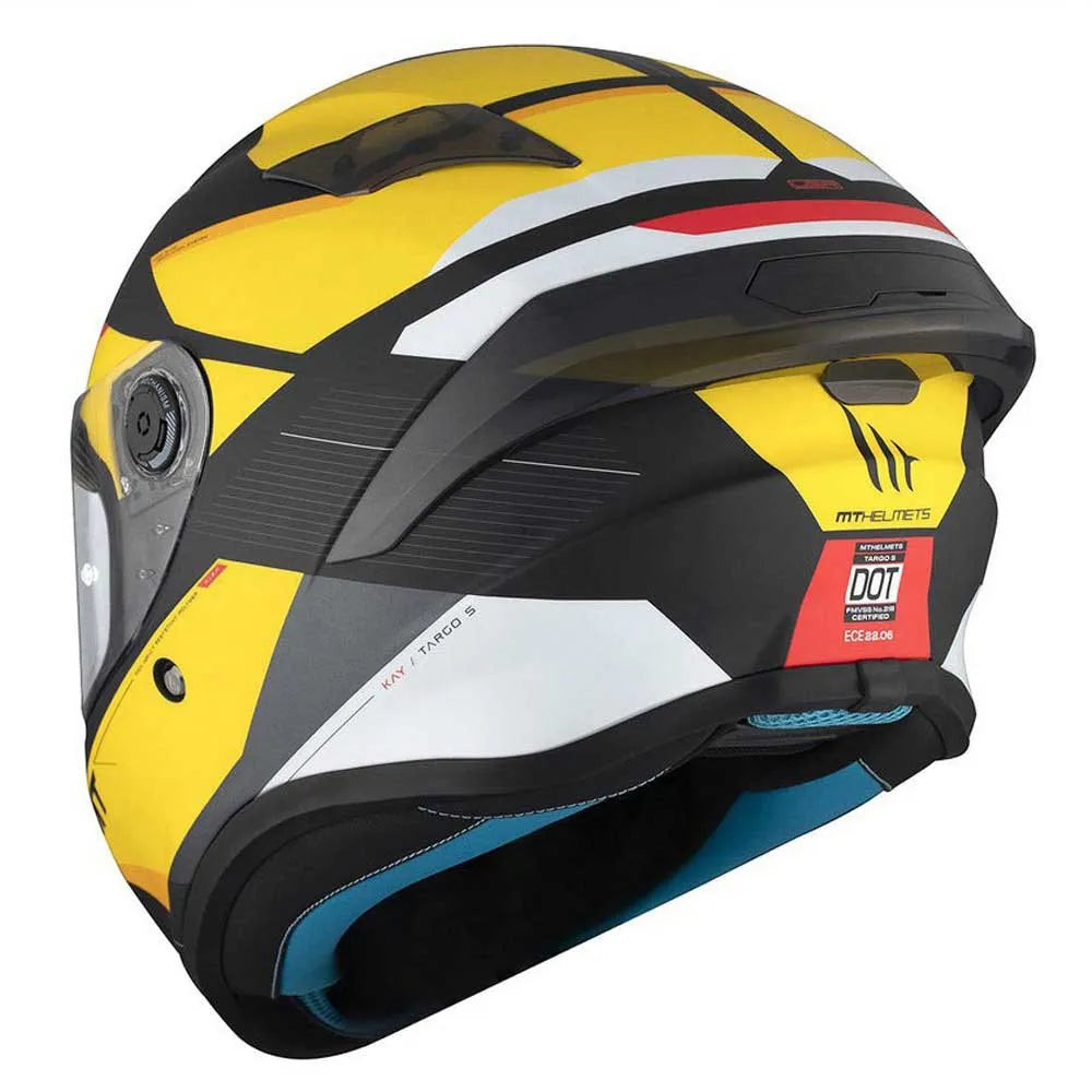 Capacete MT Helmets FF106B Targo S Kay Matte Amarelo-Preto