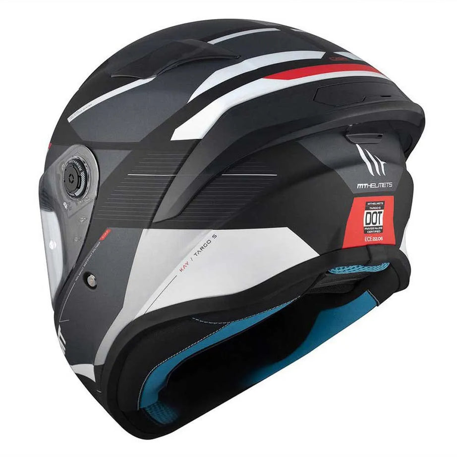 MT Helmets FF106B Targo S Kay Capacete Matte Preto-Branco