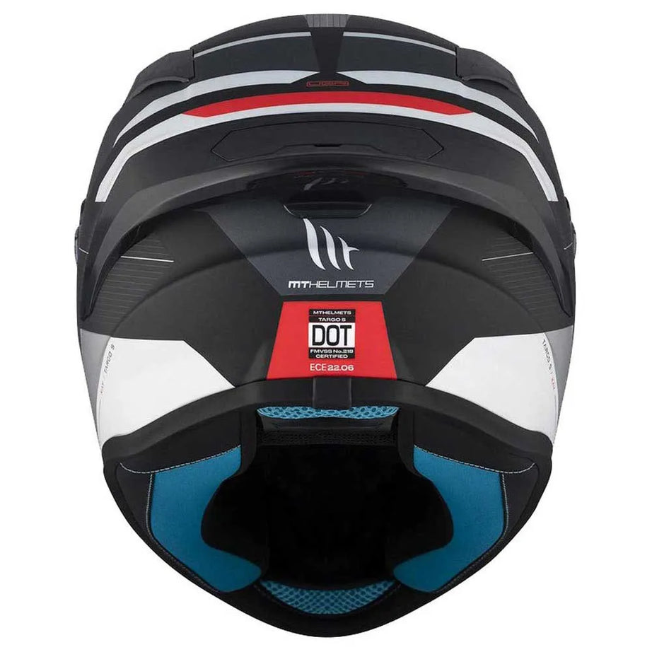 MT Helmets FF106B Targo S Kay Capacete Matte Preto-Branco