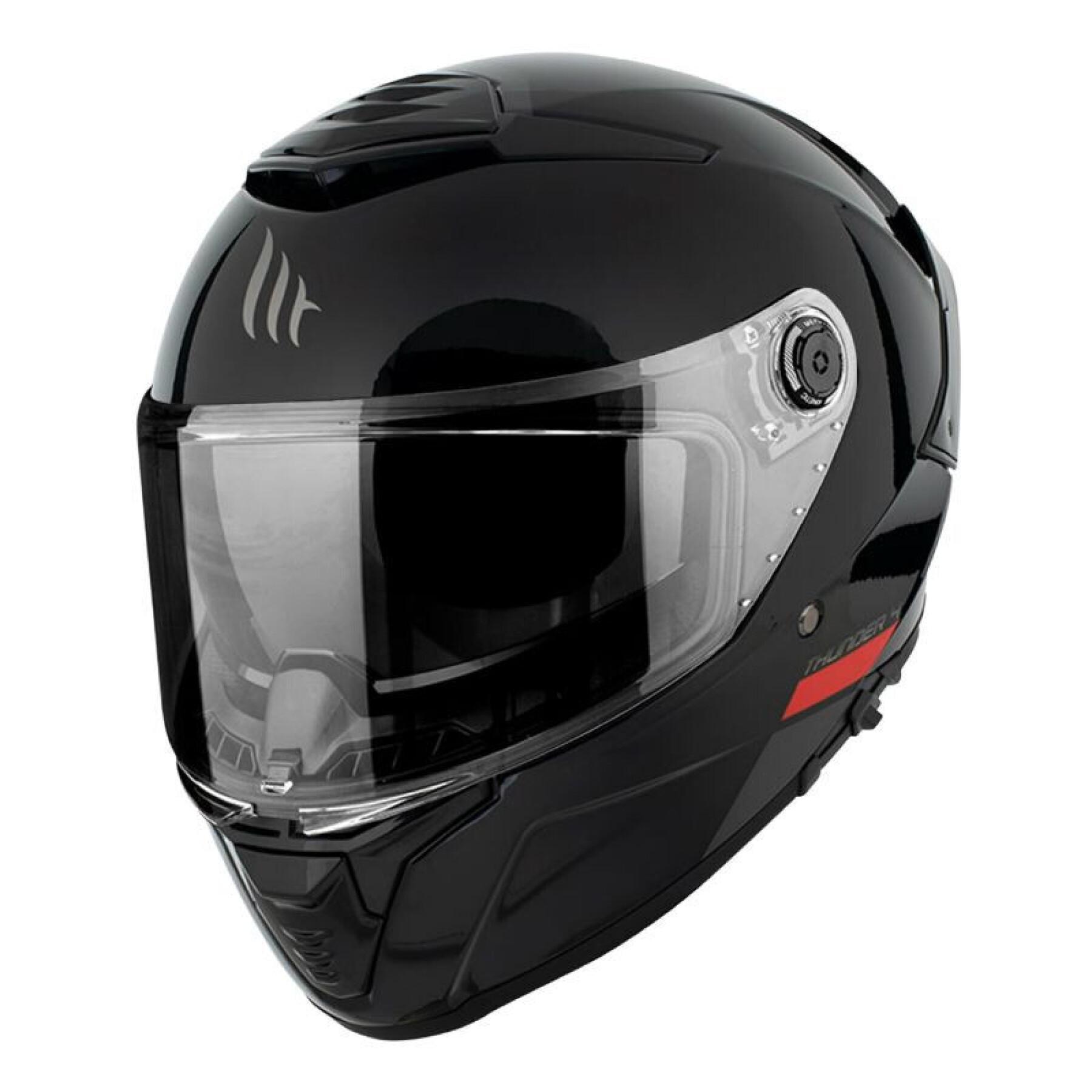 MT Capacetes Thunder 4 SV Capacete Sólido - Preto Brilhante