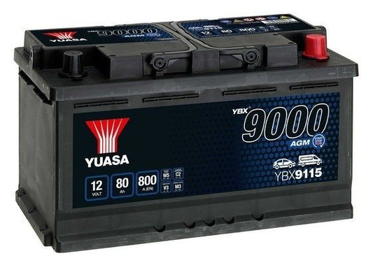 BATERIA YUASA YBX9115 12V 80AH EN 800A AGM