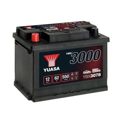 BATERIA YUASA YBX3078 12V 62AH EN 550A
