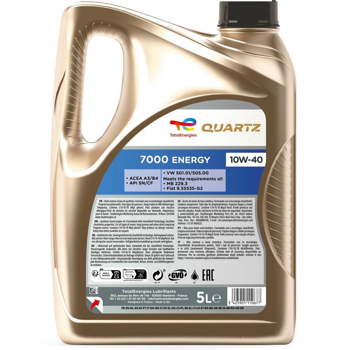 OLEO MOTOR TOTAL QUARTZ 7000 EGY 10W40 5L