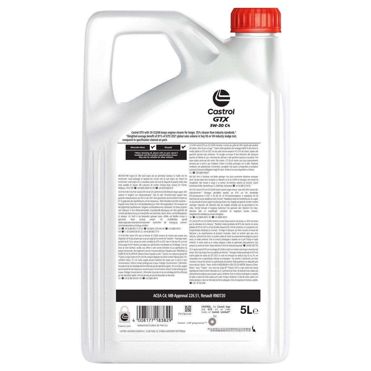 OLEO MOTOR CASTROL GTX 5W30 C4 (5L)